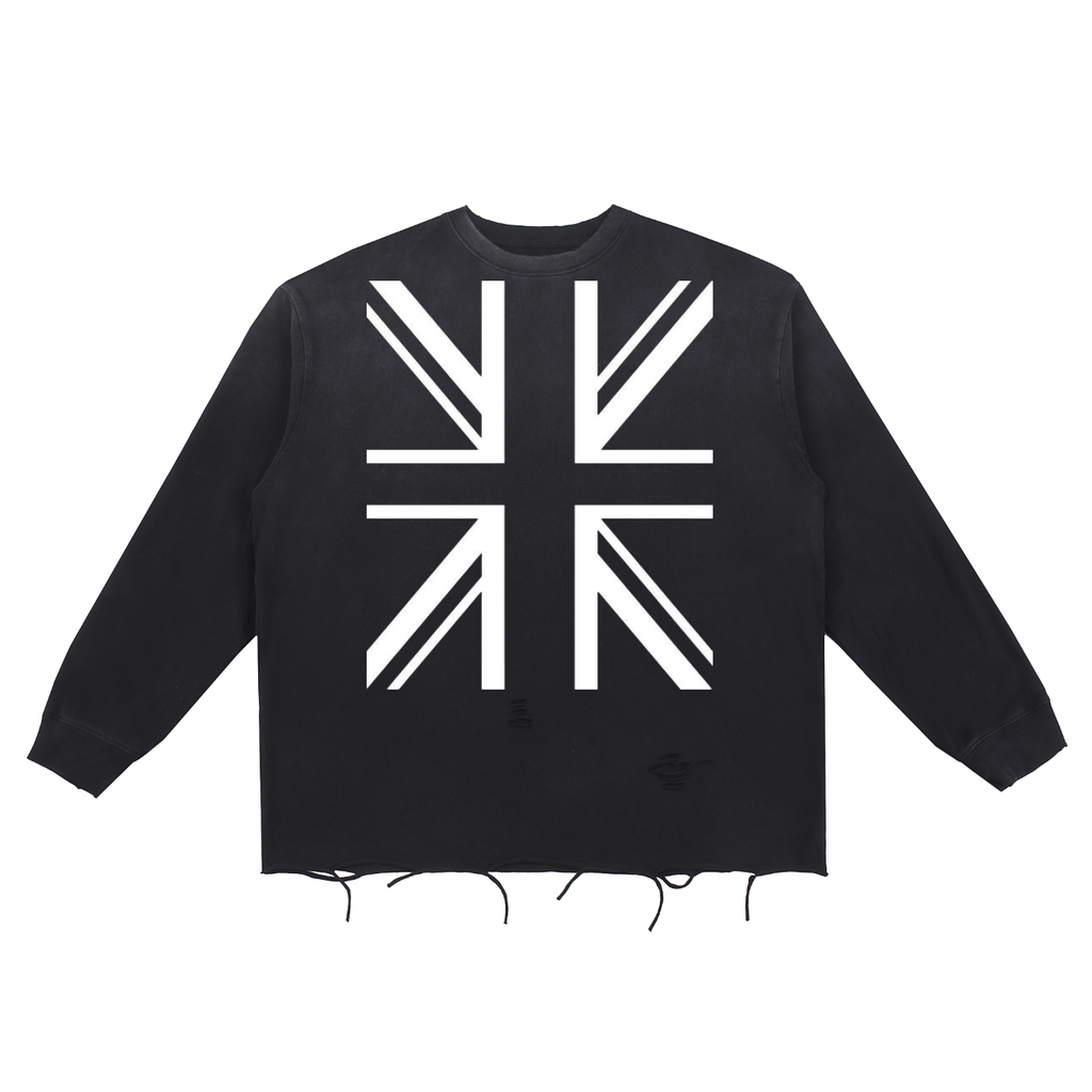 Snow Wash Raw Edge Cotton T-Shirt