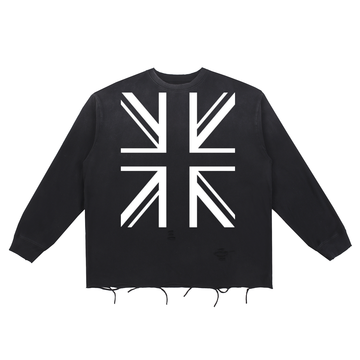 Snow Wash Raw Edge Cotton T-Shirt