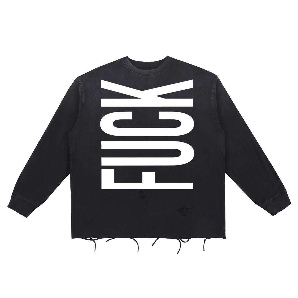 Snow Wash Raw Edge Cotton T-Shirt