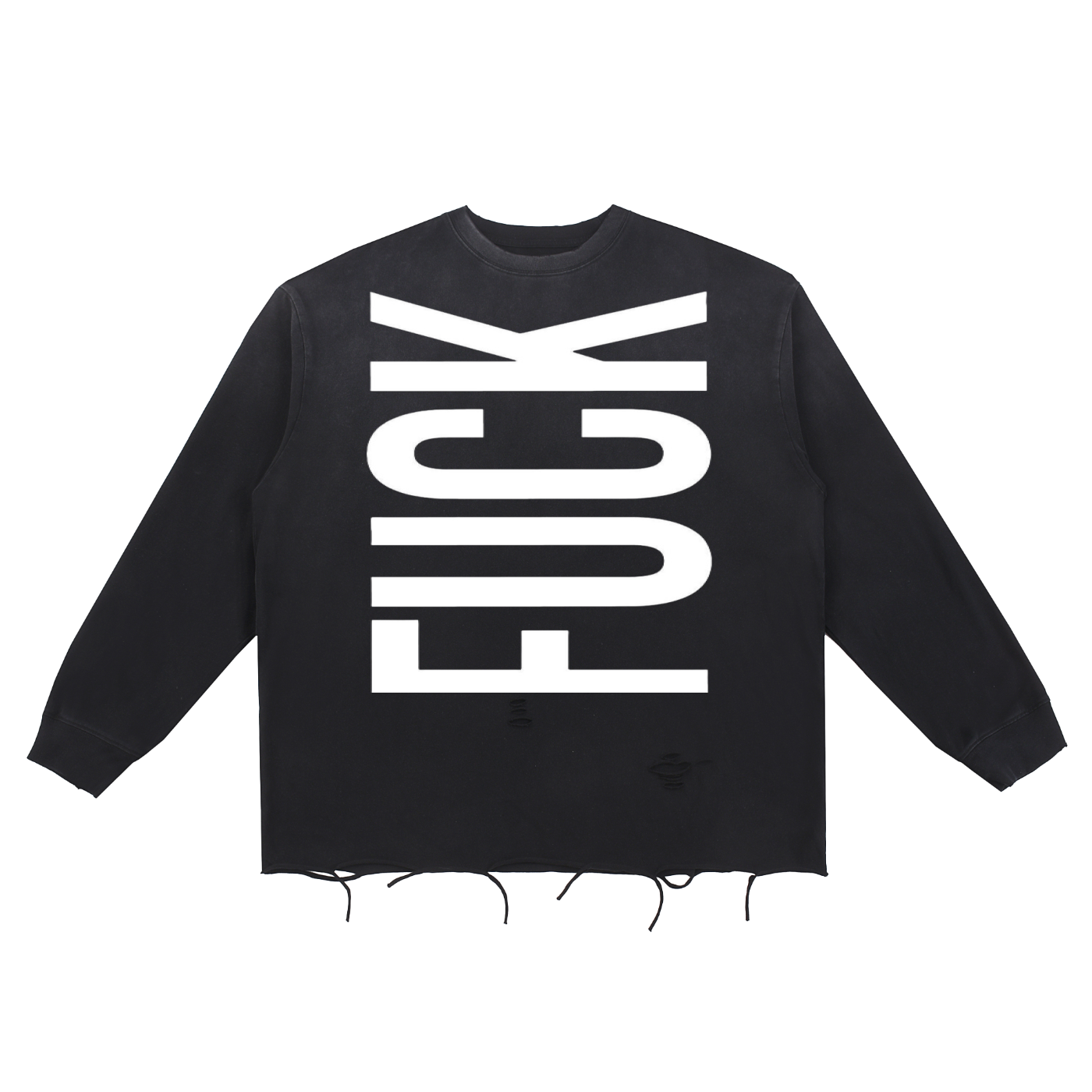 Snow Wash Raw Edge Cotton T-Shirt